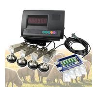 Animal Platform Scale Kit, 11000 LB High Precision Digital Indicator Waterproof Floor Weighing Set with 4 Steel Beam Sensors for Livestock, Vet Clinic, Cattle, Sheep, Dogs