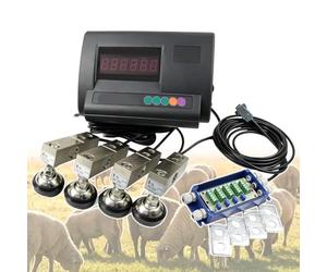 Animal Platform Scale Kit, 11000 LB High Precision Digital Indicator Waterproof Floor Weighing Set with 4 Steel Beam Sensors for Livestock, Vet Clinic, Cattle, Sheep, Dogs