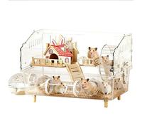 Animal Play Houses - Transparent Cage Design, Fun Sleeping Nook, Lightweight Pet Shelter, Interactive Habitat Accessory | Hamster House Effective Use with Hedgehog Chinchilla Small Animal Activity