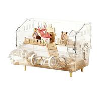 Animal Playhouse - Transparent Cage Design, Fun Sleeping Corner, Lightweight Animal Shelter, Interactive Habitat Accessories, Hamster House, Effective Use in Hedgehog Chinchilla Small Animal