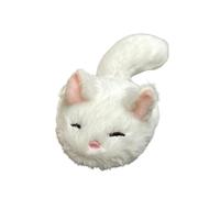 Animal Plush Clip Soft Hair Accessory with Pointed Ears Curled Tail Detail Daily Wear Picture Styling Charm Plush Animal Hair Clip Soft Decorative Accent for Bangs Side Sections Dail