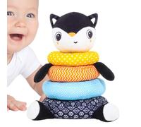 Animal Plush Stacking Toy - 12cm Soft Fabric Rings, Fine Motor Development Activity | Educational Game for Boys Girls Hand-Eye Coordination Learning Early Childhood Play Developmental Skill Building