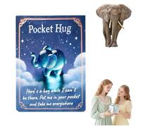 Animal Pocket Hug Gifts, 2025 New Mini Pocket Hug Greeting Cards, Cute Turtle Encouragement, Bulk Little Emotional Support for Christmas Anniversary Valentines Birthday (Elephant)