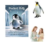 Animal Pocket Hug Gifts, 2025 New Mini Pocket Hug Greeting Cards, Cute Turtle Encouragement, Bulk Little Emotional Support for Christmas Anniversary Valentines Birthday (Penguin)