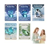 Animal Pocket Hug Gifts, 2025 New Mini Pocket Hug Greeting Cards, Cute Turtle Encouragement, Bulk Little Emotional Support for Christmas Anniversary Valentines Birthday (5PCS)