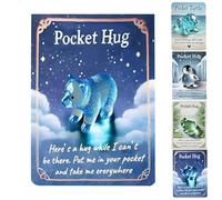 Animal Pocket Hug Gifts, 3D animal pockets hugs Greeting gifts Encouragement, pocket hug bulk tokens, Resin Animals Token with Mini Pocket Hug Greeting Cards(Polar Bear)