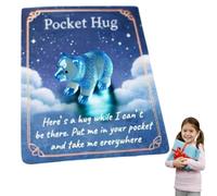 Animal Pocket Hug Gifts, Encouragement Greeting Card Gifts Resin Animals Token Mini Pocket Hug Greeting Cards, for Christmas Anniversary Valentines Birthday(Polar Bear)