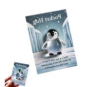 Animal Pocket Hug Gifts, Hug Card Resin Animal, Resin Animals Token with Mini Pocket Hug Greeting Cards, Cute Pocket Hug Emotional Support Encouragement Inspirational Comfort Keepsake(Penguin)