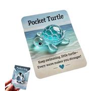 Animal Pocket Hug Gifts, Hug Card Resin Animal, Resin Animals Token with Mini Pocket Hug Greeting Cards, Cute Pocket Hug Emotional Support Encouragement Inspirational Comfort Keepsake(Turtle)