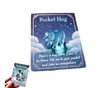 Animal Pocket Hug Gifts, Hug Card Resin Animal, Resin Animals Token with Mini Pocket Hug Greeting Cards, Cute Pocket Hug Emotional Support Encouragement Inspirational Comfort Keepsake(Bear)