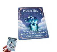 Animal Pocket Hug Gifts, Hug Card Resin Animal, Resin Animals Token with Mini Pocket Hug Greeting Cards, Cute Pocket Hug Emotional Support Encouragement Inspirational Comfort Keepsake(Elephant)