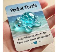 Animal Pocket Hug Gifts,Mini Resin Animal Hug Token,Cute Pocket Hug Turtle Keepsake with Positive Cards, Inspirational Comfort Keepsake,Little Emotional Support Gift for Birthday Thanksgiving