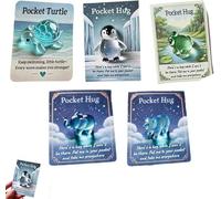 Animal Pocket Hug Gifts,Mini Resin Animal Hug Token with Card,Cute Turtle Encouragement,Keepsake Gift for Friend Birthday Anniversary (5Pcs)