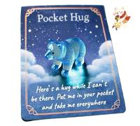 Animal Pocket Hug Gifts, Mini Resin Animals Pocket Hug Token Decor with Greeting Cards, Cute Emotional Support Turtle Elephant Penguin Frog Bear Encouragement Gift for Anxiety Stress Relief (shape-b)