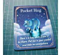 Animal Pocket Hug Gifts, Resin Animals Token with Mini Pocket Hug Greeting Cards,Cute Pocket Hug Emotional Support Encouragement Inspirational Comfort Keepsake for Anxiety Stress Relief (Polar Bear)