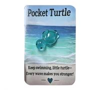 Animal Pocket Hug Gifts, Resin Animals Token with Mini Pocket Hug Greeting Cards, Cute Turtle Encouragement, Bulk Little Emotional Support for Kids & Adults Christmas Anniversary Valentines Birthday