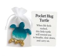 Animal Pocket Hug Gifts, Resin Pocket Hug Token with Mini Figure Greeting Cards, Emotional Support Inspirational Gift Card for Christmas Anniversary Valentines Birthday (Turtle)