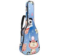 Animal Pog Pug with Cats Soft Electric Guitar Gig Bag with Dual Adjustable Shoulder Strap for Bass Guitar Acoustic and Classical Folk Guitar