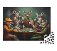 Animal Poker Game Colourful Deer Poker 1000 Pcs Puzzle for Adults Beautiful Decoration Puzzle Fun Present 70x50cm/1000pcs