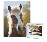 Animal Pony Horse Puzzle for Adults 500 Pieces Personalized Jigsaw Puzzles from Photos, Challenging Puzzle Perfect for Game Nights, Wooden Puzzles Gift for Holiday Birthday