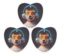 Animal Portrait Headphones Car Air Freshener, 3 Pcs Love form Hanging Air Freshener Cards, Long Lasting Fragrance Scented Cards for Car, Home, Office Gray-style