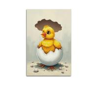 Animal Poster A Hatching Chick from An Egg Poster Wall Art Canvas Aesthetic Cover Painting for Living Room Bed Room 12x18inch(30x45cm) Unframe-style