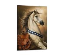 Animal Poster Arabian Horse Vintage Western Style Elegant Equestrian Design Decorative Canvas Family Bedroom Artwork Picture Painting 20x30inch(50x75cm)