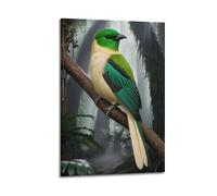 Animal Poster Exotic Tropical Bird in Lush Jungle with Vibrant Plumage & Mystical Light Decorative Canvas Family Bedroom Artwork Picture Painting 20x30inch(50x75cm)