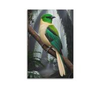 Animal Poster Exotic Tropical Bird in Lush Jungle with Vibrant Plumage & Mystical Light Decorative Canvas Family Bedroom Artwork Picture Painting 20x30inch(50x75cm)