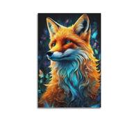 Animal Poster Foxes Looking Into The Distance Artwork Decorative Painting Canvas Art Picture 12x18inch(30x45cm)