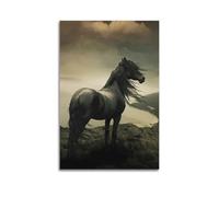 Animal Poster Looking at The Horses in The Distance Decorative Painting Canvas Art Picture 20x30inch(50x75cm)