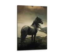 Animal Poster Looking at The Horses in The Distance Decorative Painting Canvas Art Picture 20x30inch(50x75cm)