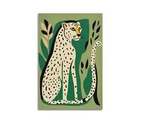 Animal Poster Minimalist Spotted Cheetah Decorative Painting Canvas Wall Posters And Modern Family Bedroom Decor 16x24inch(40x60cm)