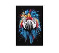 Animal Poster Parrot with Feathers Standing on End in The Dark Decorative Painting Canvas Wall Posters And Modern Family Bedroom Decor 08x12inch(20x30cm)