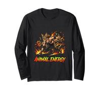Animal Power Energy Runner Motion Graphic Design Long Sleeve T-Shirt
