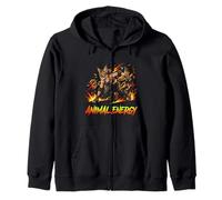Animal Power Energy Runner Motion Graphic Design Zip Hoodie