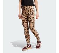 Adidas Animal Print 3 Stripes High Waist Leggings Brown S Women