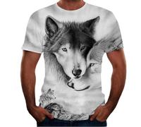 Animal Print 3D T-Shirt Tiger Short Sleeve Men's Lion T-Shirt Casual New Men's Clothing, 13, L
