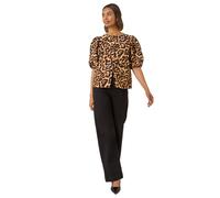 Animal Print Bow Blouse Roman Beige 10