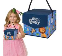Animal Print Boxes, Animal Treat Boxes, Flip Top Large Empty Cookie Boxes with Strap - Shower Birthday Decoration, Party Supplies for Girl Boy