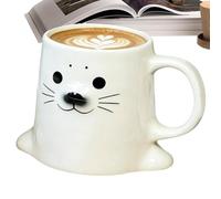 Animal Print Coffee Cup, Coffee Mug, Insulated Cup with Seal Animal Profile, Drinkware Mug with Wide Mouth Vessel, Hydration Accessory Drinking Mugs, Beverage Drinkware for Morning Routine