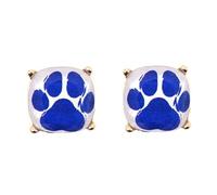Animal Print Cushion Cut Stud Earrings - Tiger, Lion, Leopard, Zebra, Dalmatian, Paws, For Women, Base Metal, No Gemstone