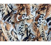 Animal Print Fabric | Chiffon Sheer Dress Fabric | Leopard Tiger Zebra Pattern |Brown Black Beige | Per Metre