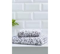 'Animal Print' Heavyweight 100% Cotton Jacquard Towel Fusion Grey Bath Towel