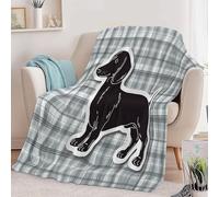 Animal Print Hound Paw Prints Flannel Blanket 71 x 87 inch, Soft Plush Warm Throw for Bed Couch Office Decor - Lightweight Cozy Cartoon Style Print Blanket for Women Men and Kids