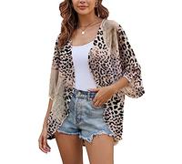 Animal Print Kimono Cardigans for Women Lightweight Boho Style Swimsuit Bikini Cover ups 2XL
