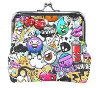 Animal Print Leather Coin Purse for Women Girls Zipper Kiss Graffiti Characters Multicolored Girls Coin Wallet, Graffiti, Characters, Multicolor, Classic, Graffiti, Characters, graffiti, characters