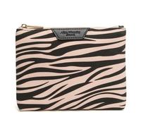 Animal Print Makeup Bag by Alice Wheeler - Zebra or Leopard Quilted Travel Cosmetic Pouch - Brushed Suede Texture - Compact Luxury Toiletry Case - 15.5 × 13.5 × 2.5 cm (Zebra)