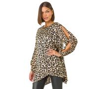 Animal Print Metallic Top Roman Natural 18