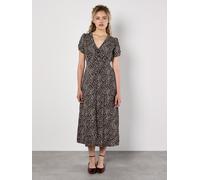 Animal Print Midaxi Dress Apricot Brown 16